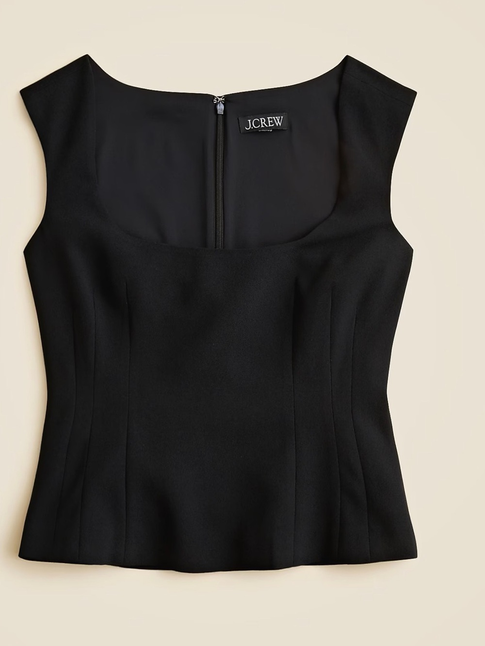 J. Crew Black Scoop-Neck Fitted Shell Camisole